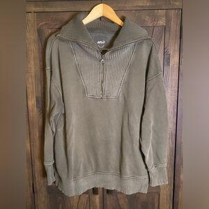 Aerie Olive Quarter-Zip Pullover Sweater - Woman’s